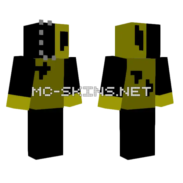 Anmaltronic Bendy Minecraft skin, front and back