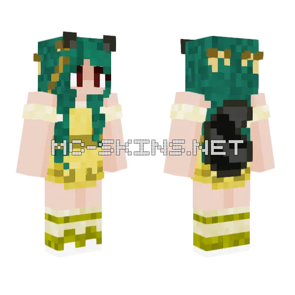 Anna In Yellow Sun Dress Minecraft skin, front and back
