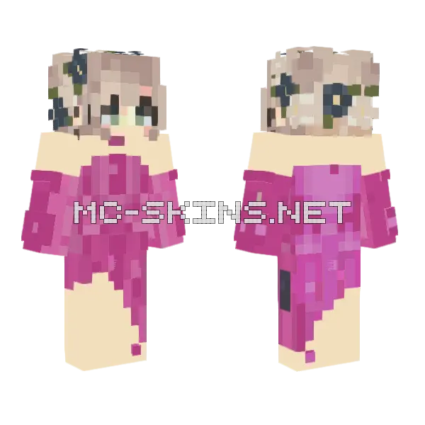 Annas Bridesmaids Dress Minecraft skin, front and back