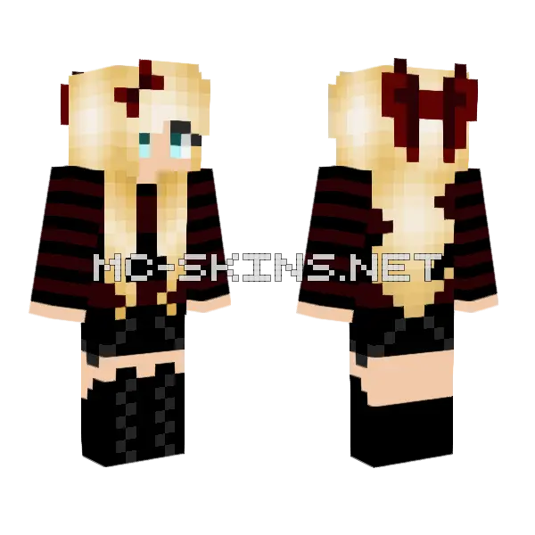 Annie Black Outfit Minecraft skin, front and back