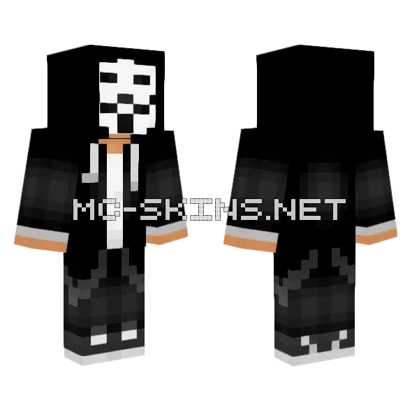 Anonymous Guy Fawkes Mask Minecraft skin, front and back