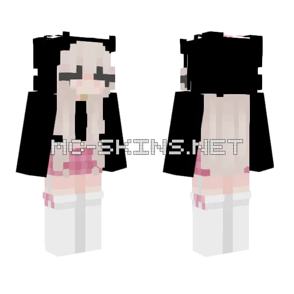Another Hello Kitty Minecraft skin, front and back