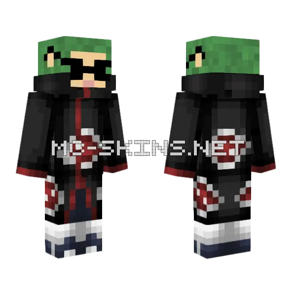 Antaakatsuki Akatsuki Cloak Minecraft skin, front and back