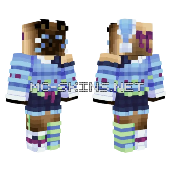 Antfrost Aqua Archers Blockwars Minecraft skin, front and back