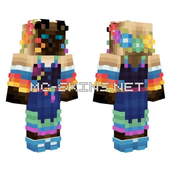 Antfrost Blue Berries Mayhem Minecraft skin, front and back