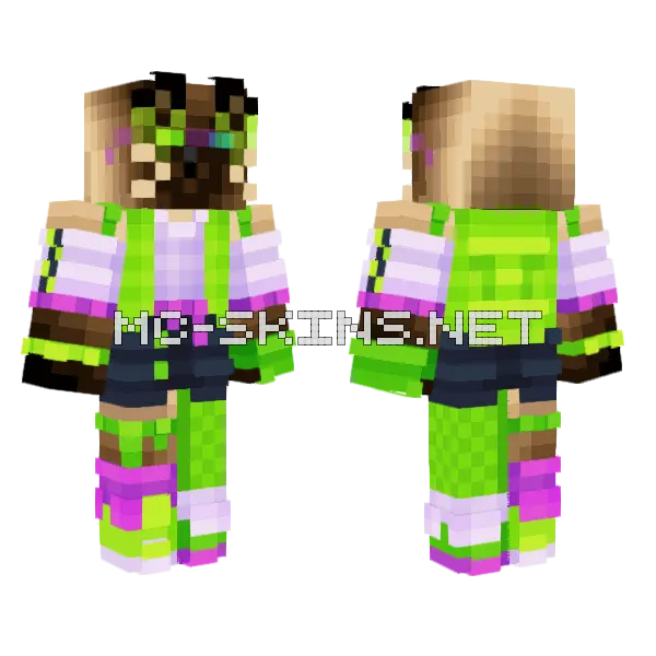 Antfrost Underpowered Vegetable Wars Minecraft skin, front and back