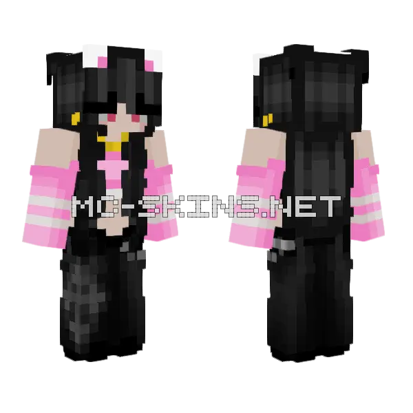 Antho Pink Outfit Minecraft skin, front and back