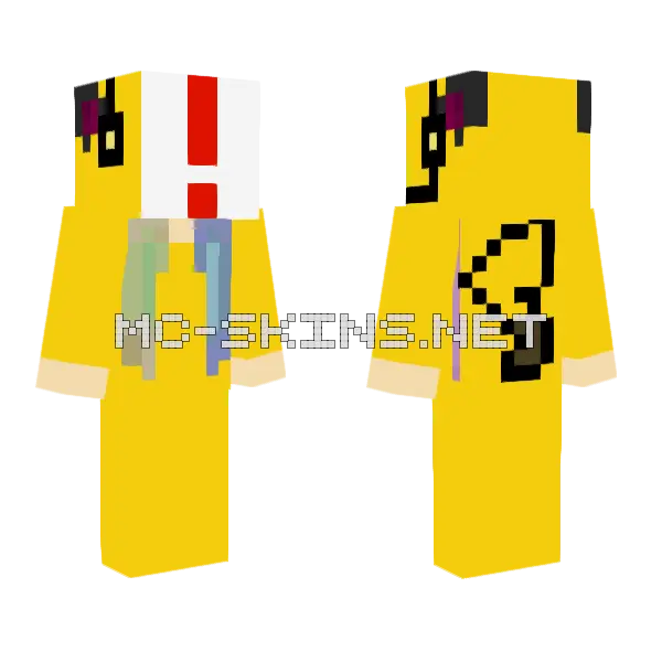 Anuncement Yellow Suit Minecraft skin, front and back