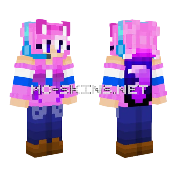 Aoitori Girl Minecraft skin, front and back