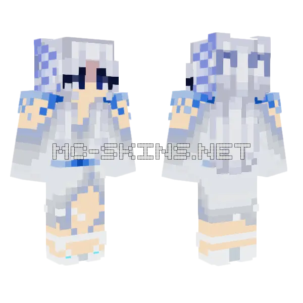 Aokiizumiya Ocean Ice Queen Minecraft skin, front and back