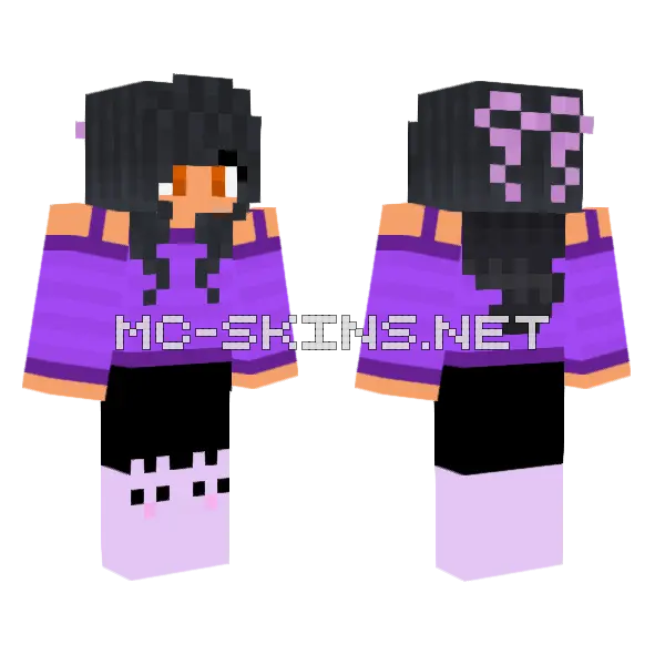 Aphmau Casual Outfit Minecraft skin, front and back
