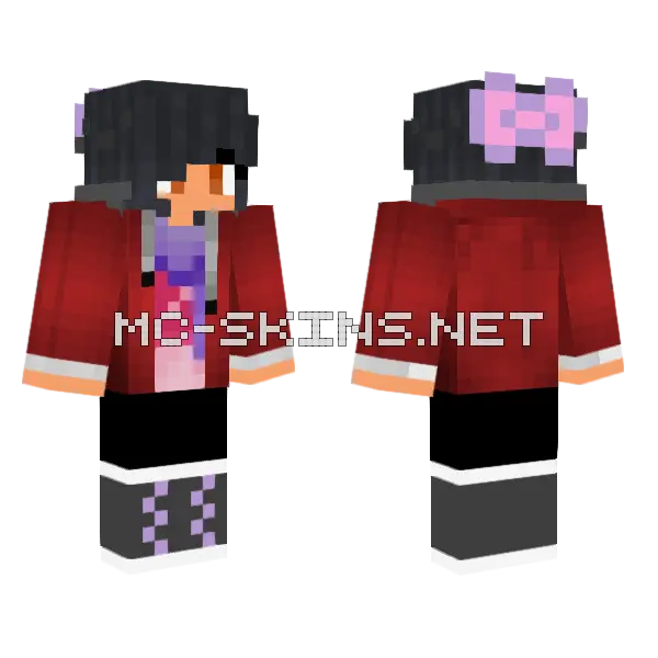 Aphmau Emerald Aaron Jacket Minecraft skin, front and back