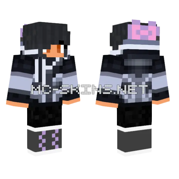 Aphmau Emerald Zane Jumper Minecraft skin, front and back