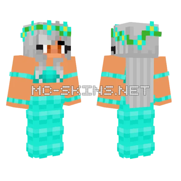 Aphmau Grey Hair Minecraft skin, front and back