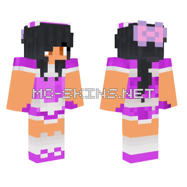 Aphmau Maid Outfit Minecraft skin, front and back