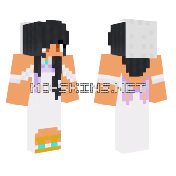 Aphmau Mermaid Tales Dress Minecraft skin, front and back