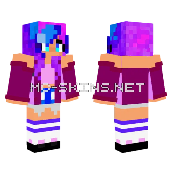 Aphmau Mixed With Me Minecraft skin, front and back