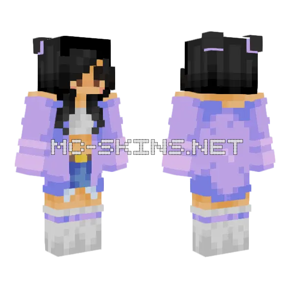 Aphmau New Mystreet Season Minecraft skin, front and back