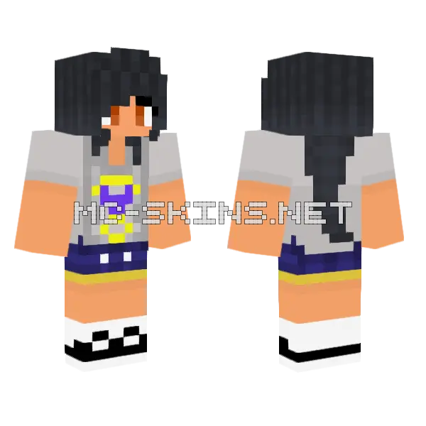 Aphmau Phoenix Drop High Gym Minecraft skin, front and back