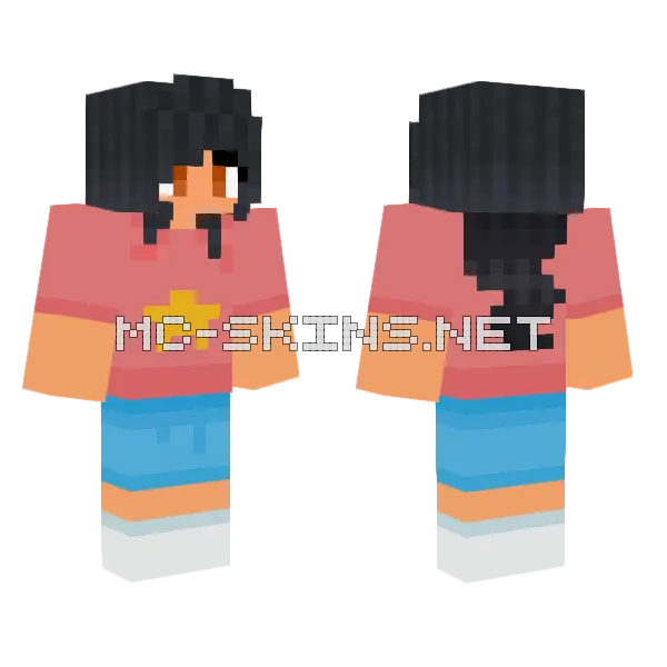 Aphmau PJs PDH Star Minecraft skin, front and back