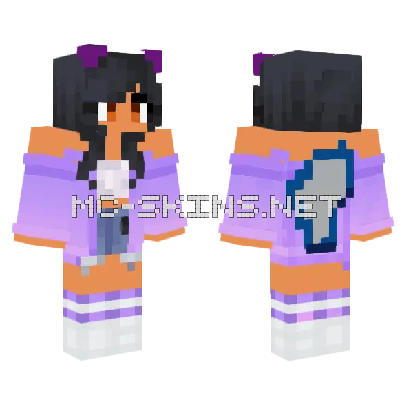 Aphmau The Wolf Girl Minecraft skin, front and back