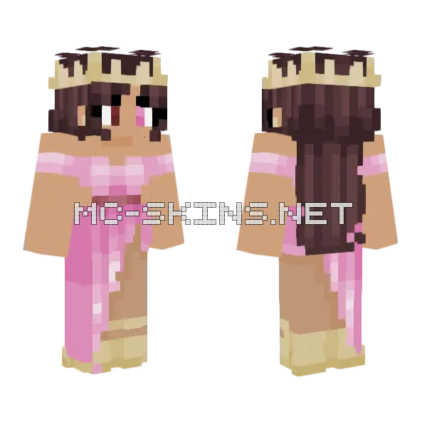 Aphrodite Pink Dress Minecraft skin, front and back