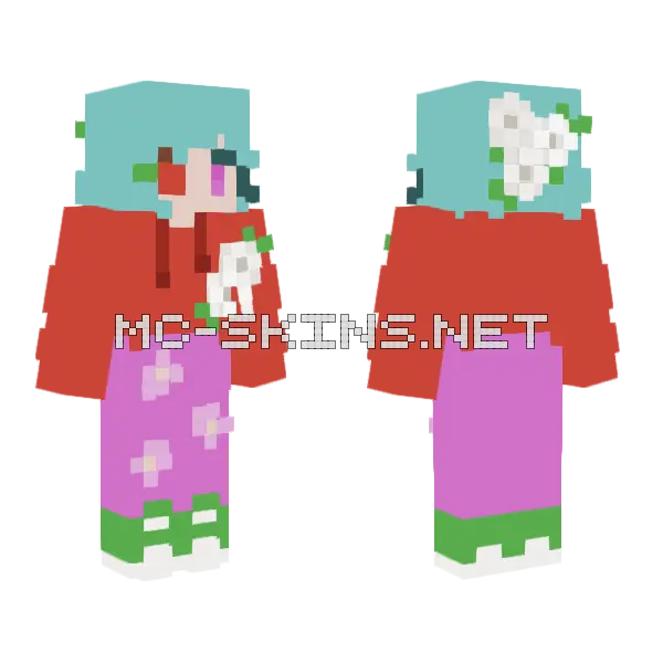 Apple Blossom Minecraft skin, front and back