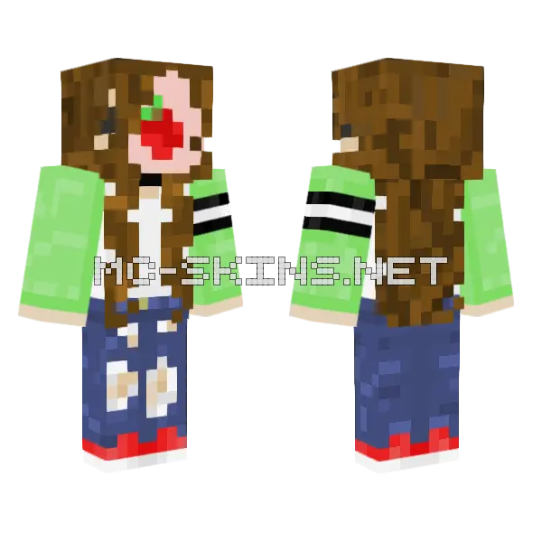 Apple Girl Minecraft skin, front and back