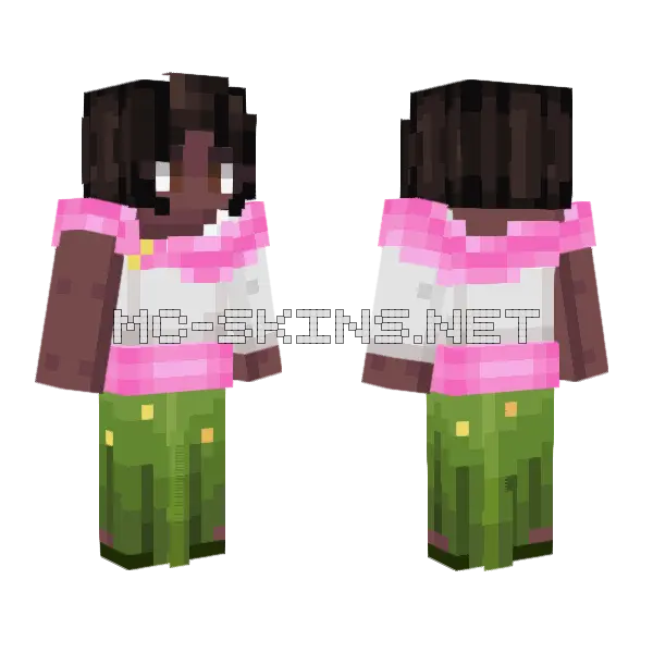 Aq Lush V2 Minecraft skin, front and back
