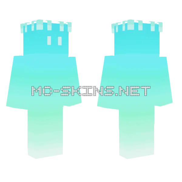 Aqua Blorb King Minecraft skin, front and back