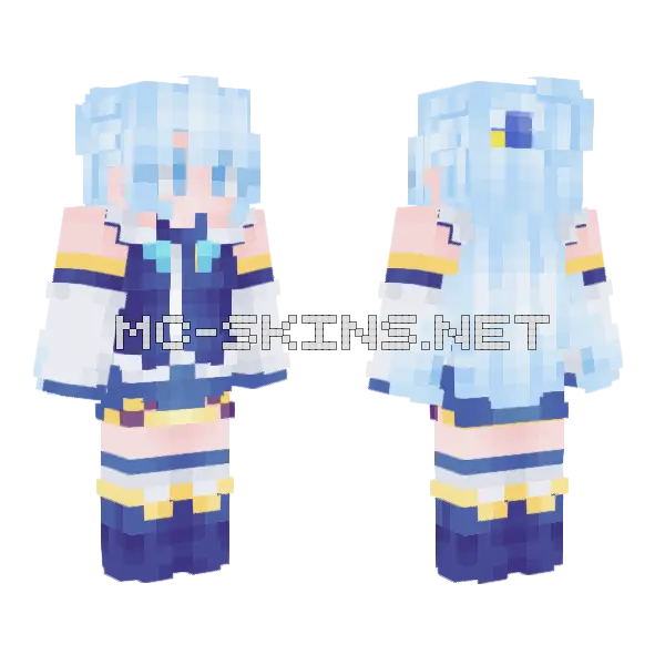 Aqua Girl Skin Minecraft skin, front and back
