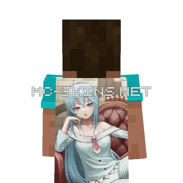 Aqua Pajamas Minecraft cape worn on a player