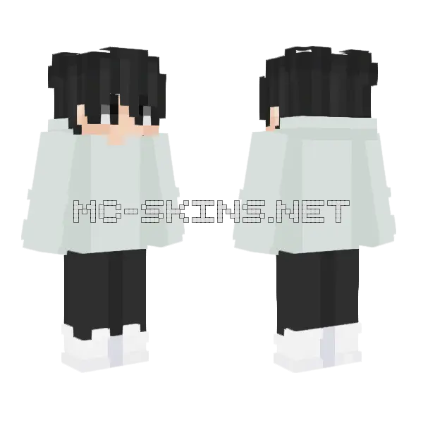 Aqua Request Minecraft skin, front and back