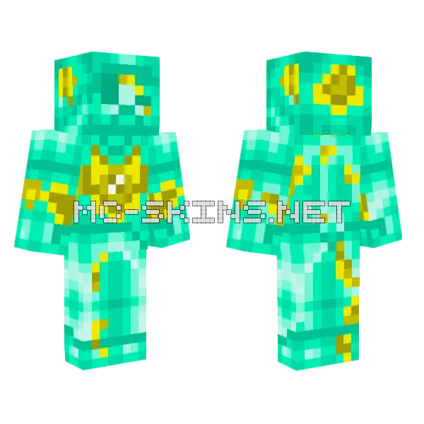 Aquaman Minecraft skin, front and back