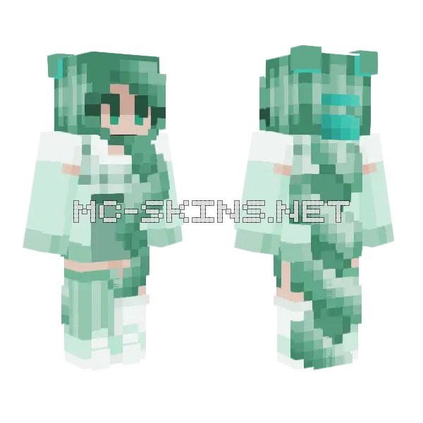 Aquamarine Wings of Fire Minecraft skin, front and back