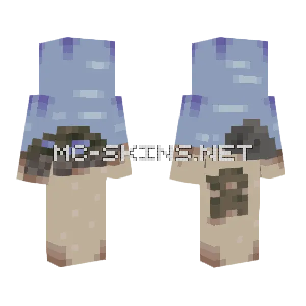 Aquarium Pixel Art Minecraft skin, front and back