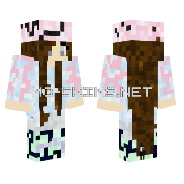 Aquarius Black Minecraft skin, front and back