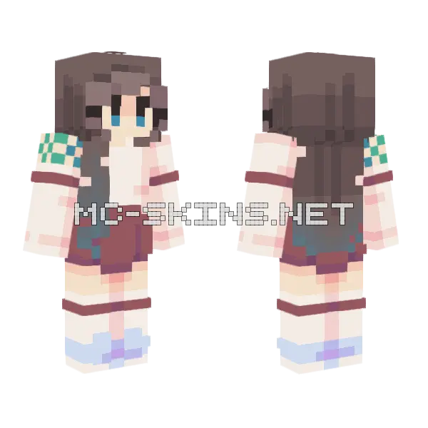 Aquarius Girl Minecraft skin, front and back