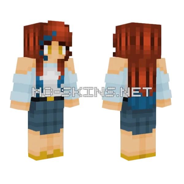 Aquarius Hooman Female Minecraft skin, front and back
