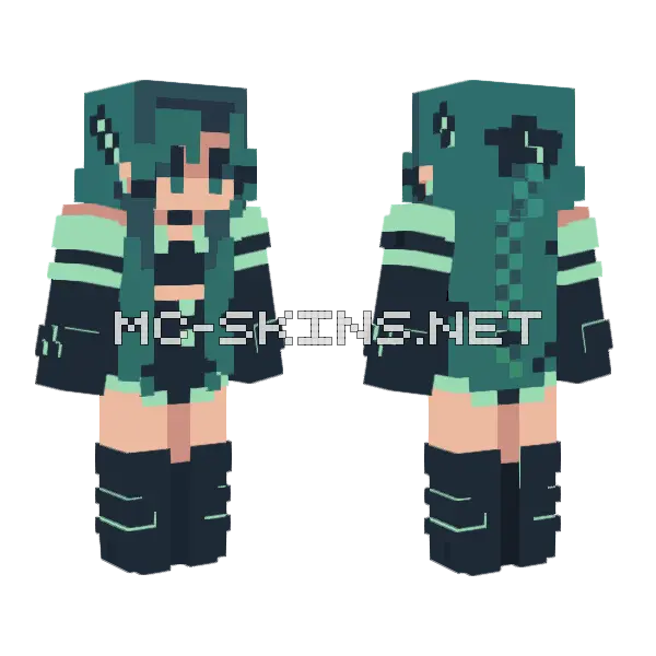 Aquifer St Minecraft skin, front and back