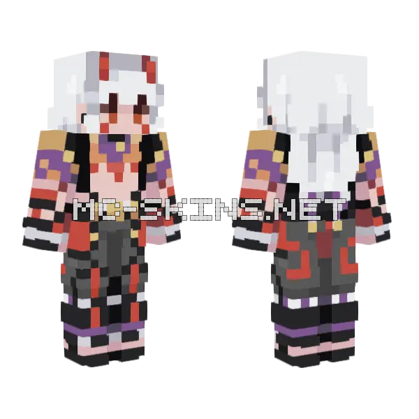 Arataki Itto Minecraft skin, front and back