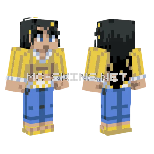 Arcade Star Dahlia Minecraft skin, front and back