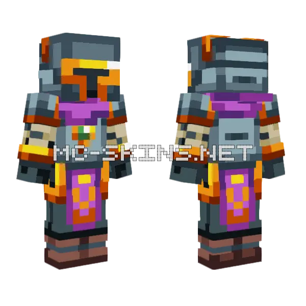 Arcane Knight Minecraft skin, front and back
