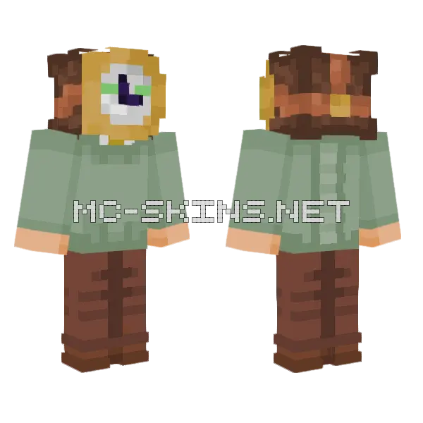 Arch Moose Casual Minecraft skin, front and back