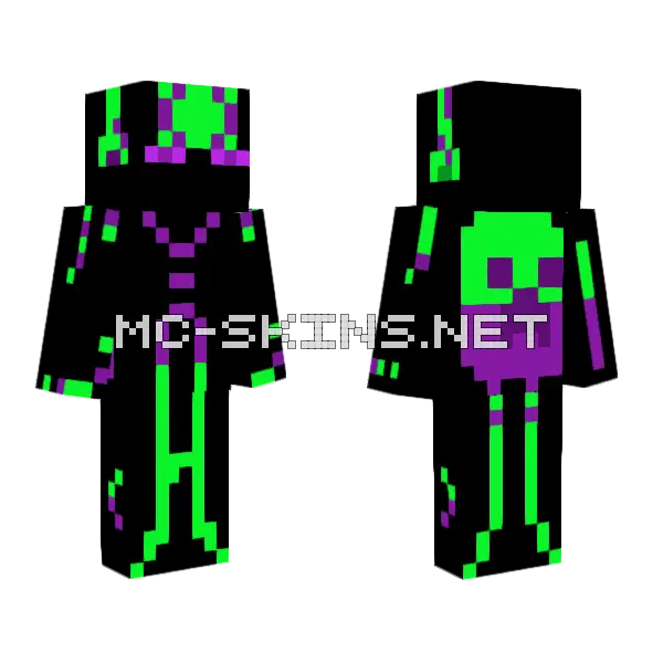 Archaic Enderman Minecraft skin, front and back