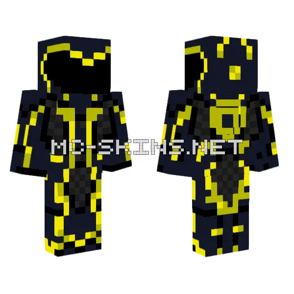 Ares But Yellow Minecraft skin, front and back