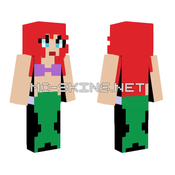 Ariel My Cousin Minecraft skin, front and back