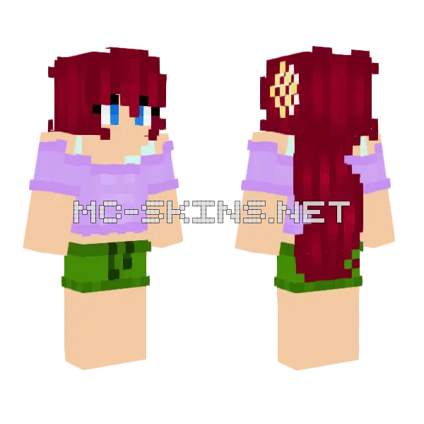 Ariel Wreck It Ralph Minecraft skin, front and back