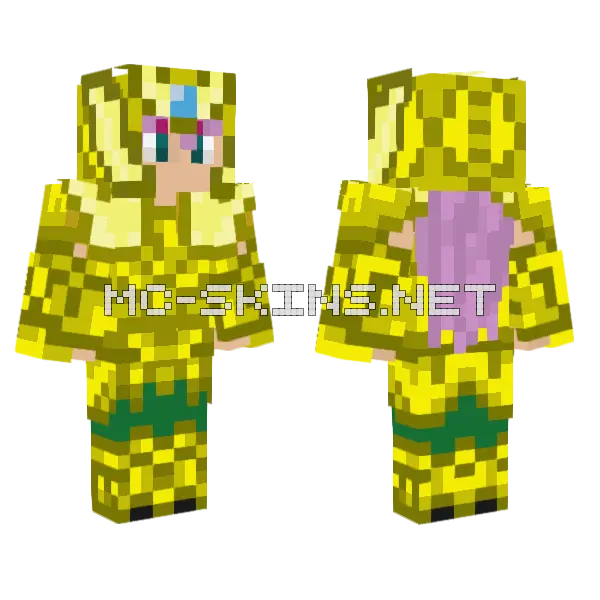 Aries Mu Saint Seiya Minecraft skin, front and back