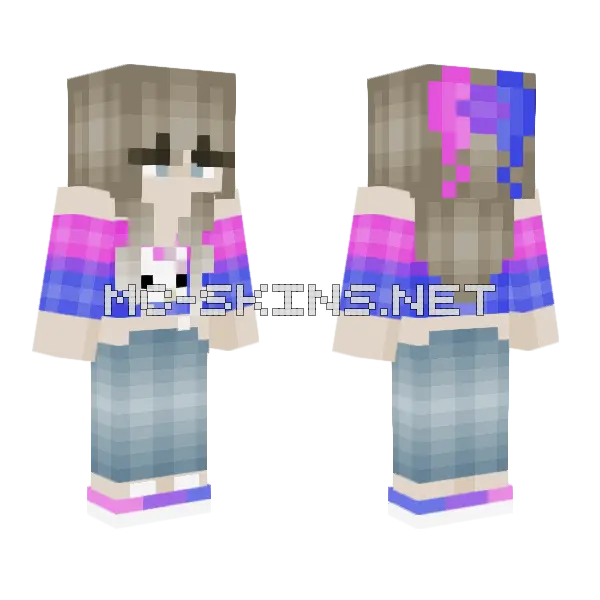 Arigameplays Hello Kitty Minecraft skin, front and back